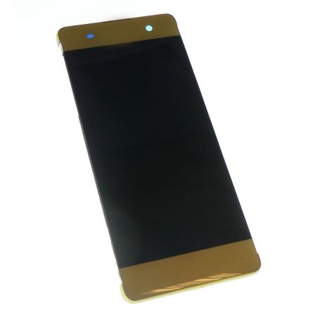 Ecran vitre tactile et LCD assemblés jaune avec chassis pour Sony Xperia XA DUAL SIM F3112
