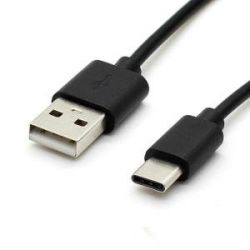 Cable USB tipo C-negro Pieza para cargadores de móviles y similares