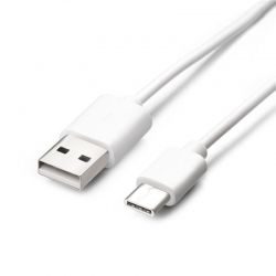 Tipo de cable USB C para los cargadores de móviles blanco-pieza y similares