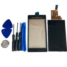 Negro touch vidrio y ensamblaje de pantalla LCD para Sony Xperia M C1905 C1904