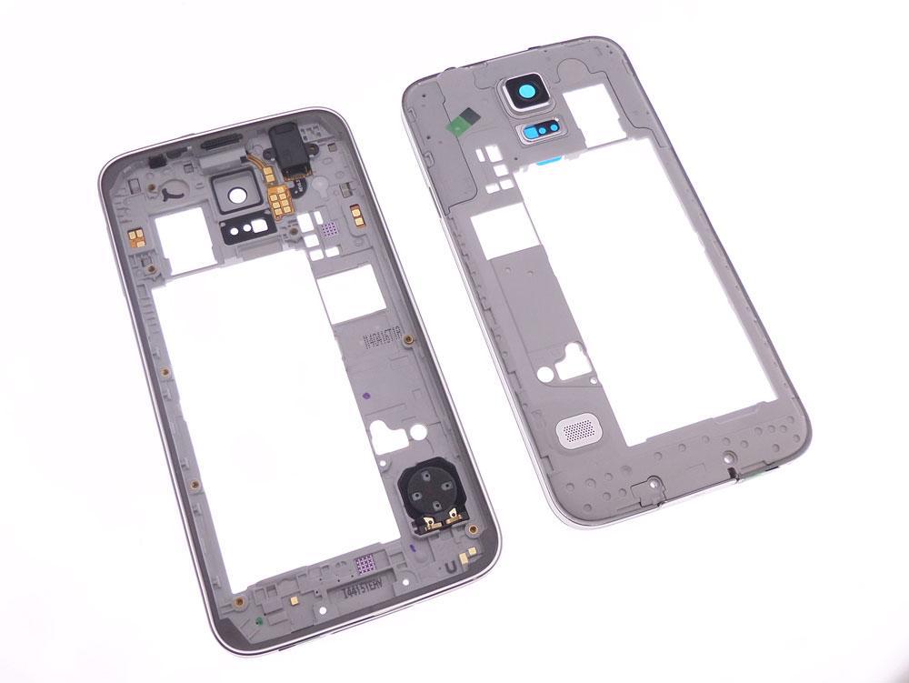 Chassis contour argent&eacute; et arri&egrave;re Version A Samsung Galaxy S5 SM-G900F G900A