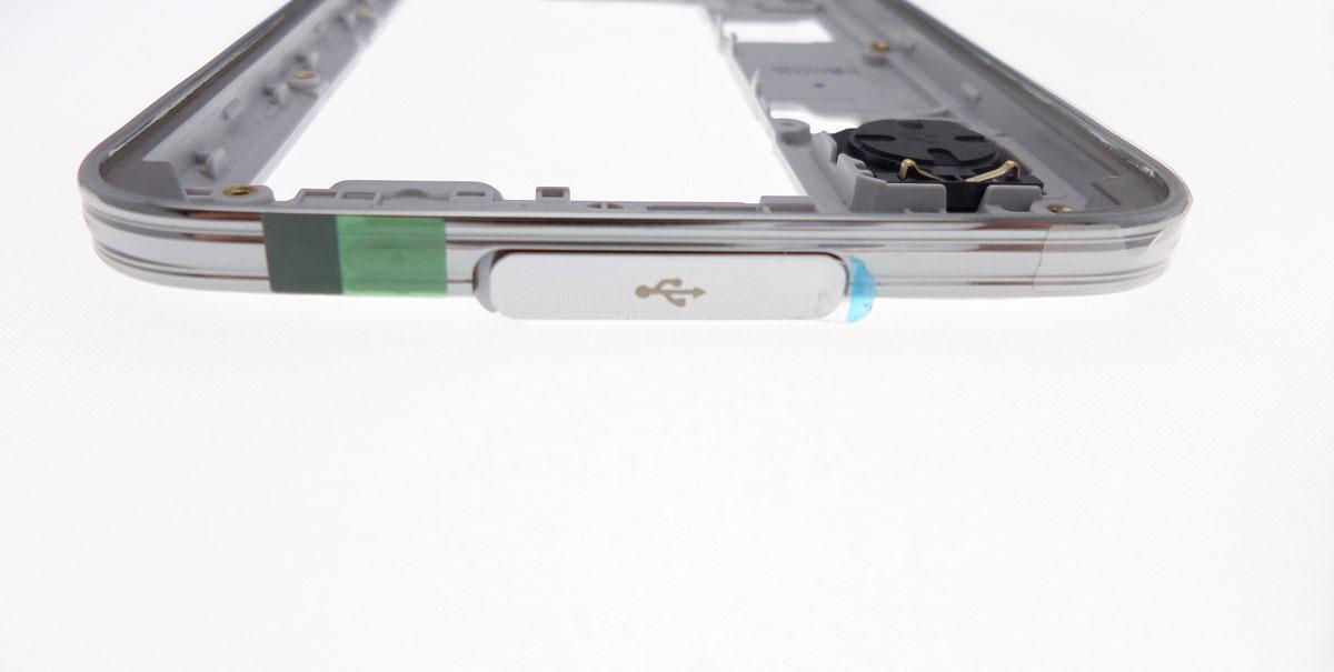 Cache du port USB et HDMI argent&eacute; pour Samsung Galaxy S5 SM-G900F G900A
