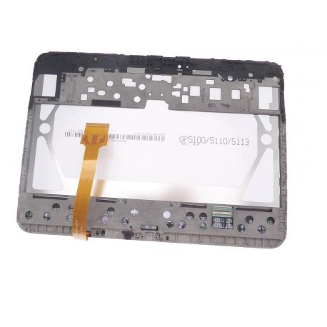 Ecran Lcd et vitre tactile assembles sur chassis gris Samsung Galaxy Tab 3 10.1 P5200 P5210