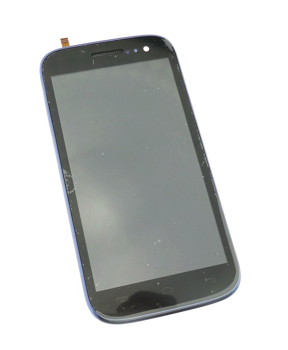 Ecran Lcd et vitre tactile assembl&eacute;s sur ch&acirc;ssis bleu Wiko Cink Five