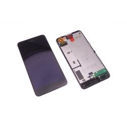 Ecran vitre tactile et LCD assemblés sur chassis noir Nokia Lumia N635