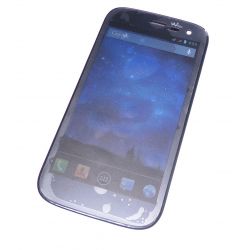 Ecran vitre tactile et LCD assembles sur chassis noir Wiko Darknight