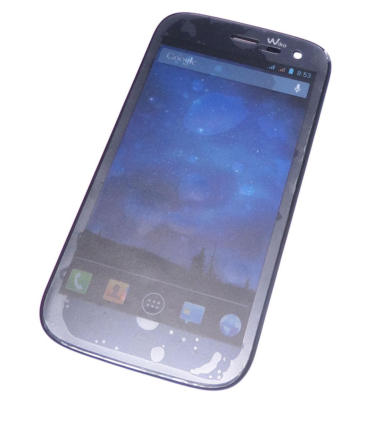 Ecran vitre tactile et LCD assembl&eacute;s sur ch&acirc;ssis noir pour Wiko Darknight