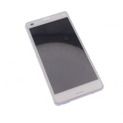 táctil de cristal y LCD montados en marco blanco para Sony Xperia Z3 mini o compacto M55w D5803