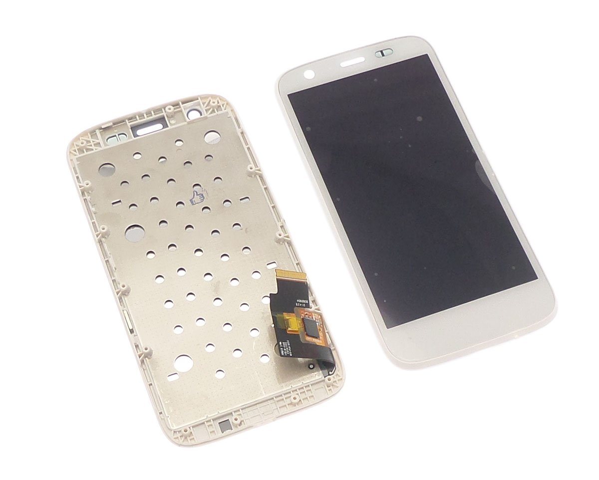 Ecran vitre tactile et LCD assembl&eacute;s sur ch&acirc;ssis blancs pour Motorola Moto G Xt1032
