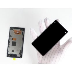 Ecran vitre tactile et LCD assemblés sur chassis noir sans logo pour Sony Xperia Z1 compact D5503
