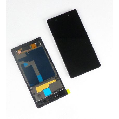 vidrio táctil LCD y montado sobre bastidor negro sin logo para Sony Xperia Z L36h