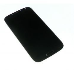pantalla de cristal táctil LCD con marco de Samsung i9500 Galaxy S4 Negro