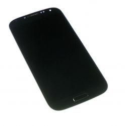 táctil LCD de cristal con marco de Samsung I9505 Galaxy S4 4G gris