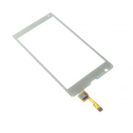Ecran vitre tactile blanc connecteur dorsal Sony Xperia SP M35h C5303