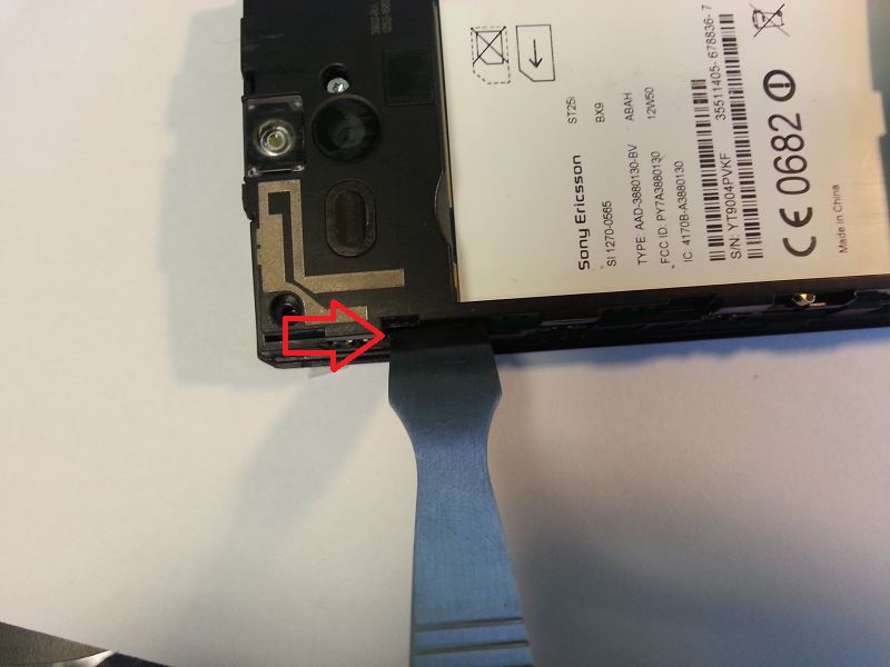 D&eacute;connecter la nappe du tactile du sony xperia u