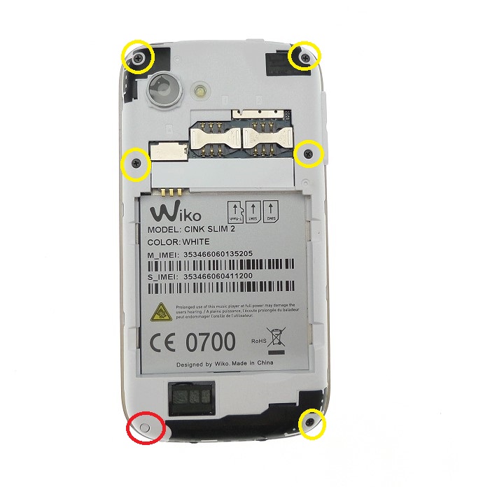 guide de démontage wiko cink slim 2