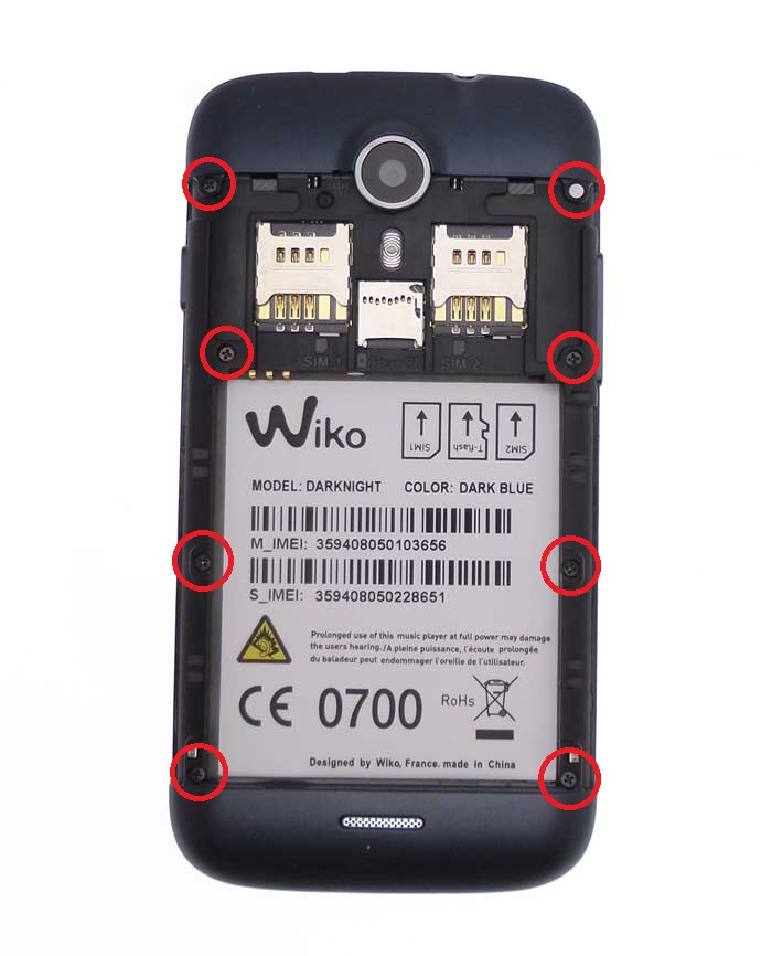 démontage wiko darknight et réparation